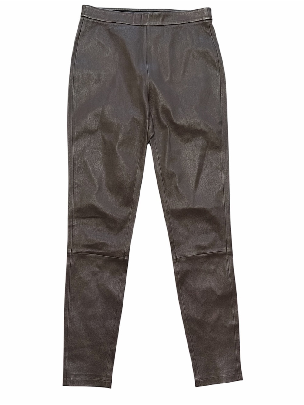 Saks Fifth Avenue 100% Leather Brown High-Waist Leggings size M